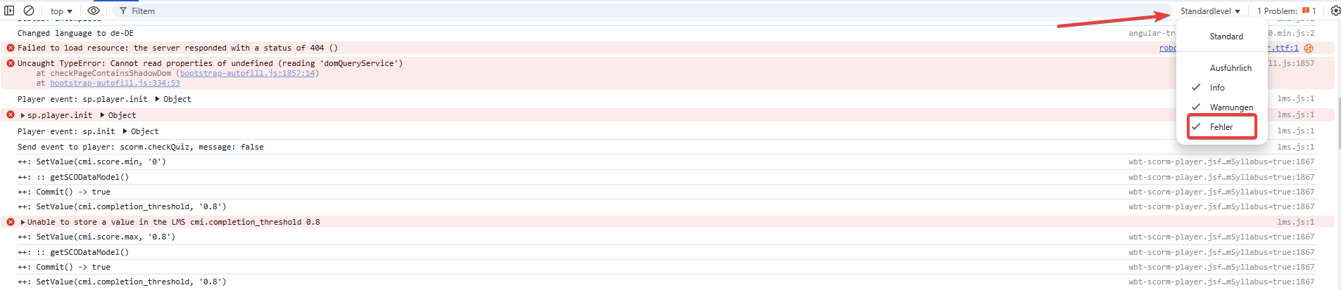 disabling_visibility_of_errors_in_console_error_reporting_level.png