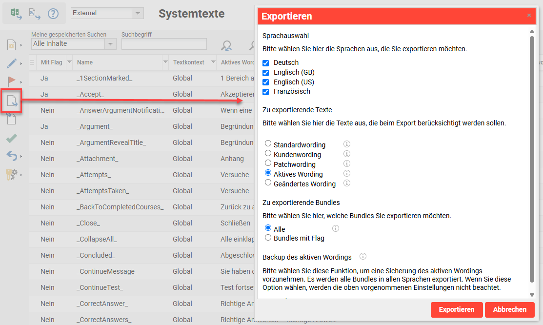 Exportieren aktiver Bundles in der Funktion „Systemtexte“.png